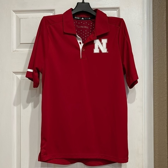 adidas Other - Men’s Adidas red Nebraska Cornhuskers collared shirt small